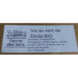 Ferme des Sens / Vol au vent de dinde BIO AVEC crème