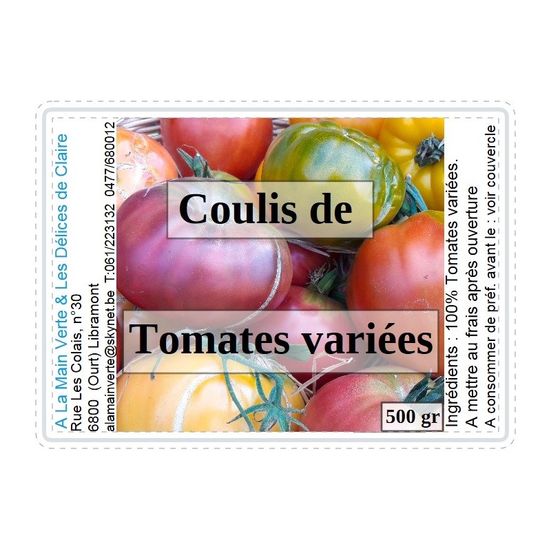 A La Main Verte/ Concassé de tomates 500gr