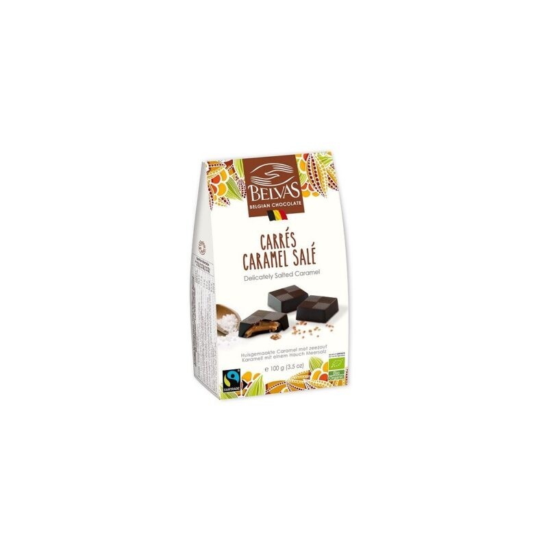 Carrés caramel salés Belvas bio 100g
