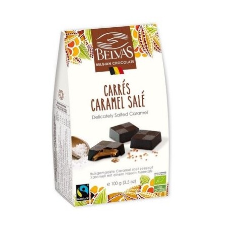 Carrés caramel salés Belvas bio 100g