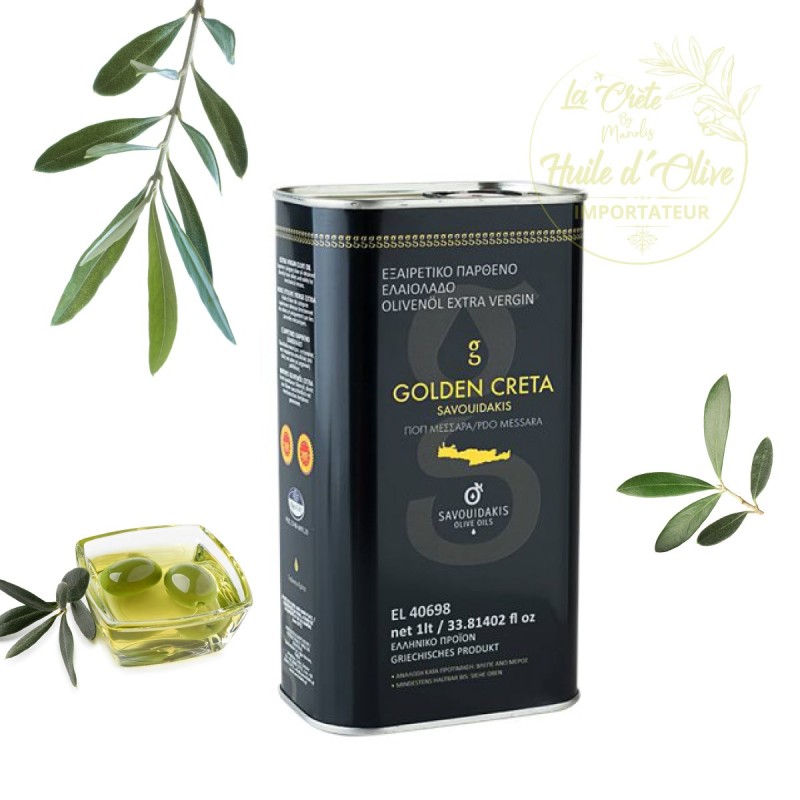 Huile d’Olive Extra Vierge AOP Messara ‘Golden Creta’ Savouidakis – 1L