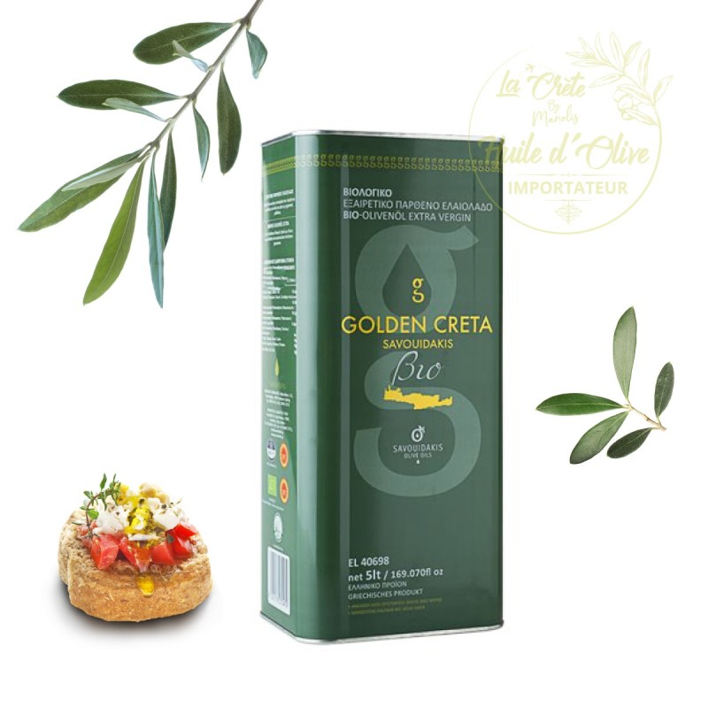 Huile d’Olive Extra Vierge Biologique AOP Messara ‘Golden Creta’ Savouidakis 5L