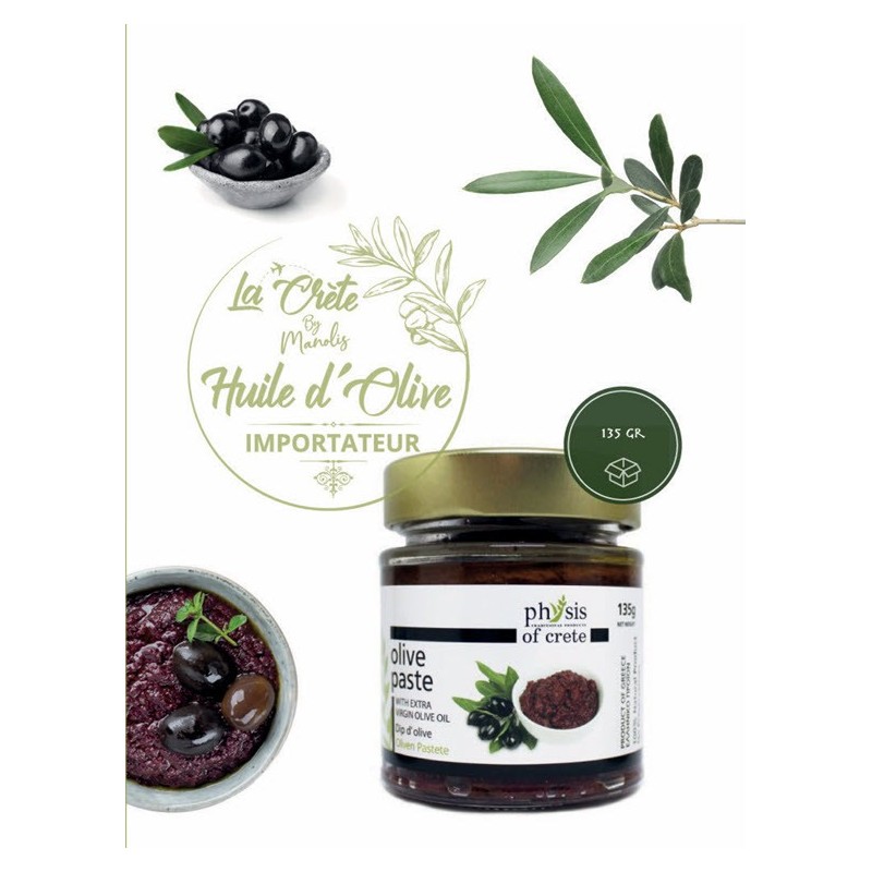 Tapenade d’Olive Kalamon ‘Physis of Crete’ 135gr – Un Trésor Gourmet de la Méditerranée