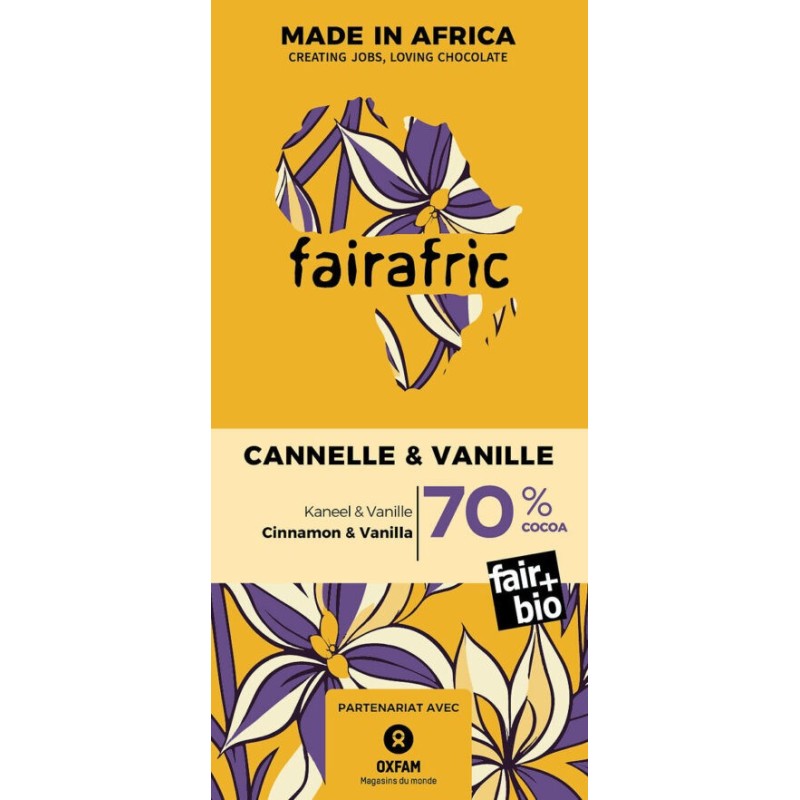 Chocolat noir cannelle vanille FA bio 80g