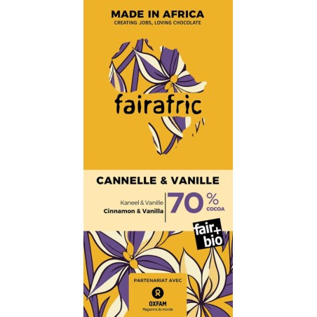 Chocolat noir cannelle vanille FA bio 80g