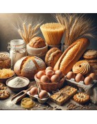 Pains, pates, biscuits, œufs, farines et céréales